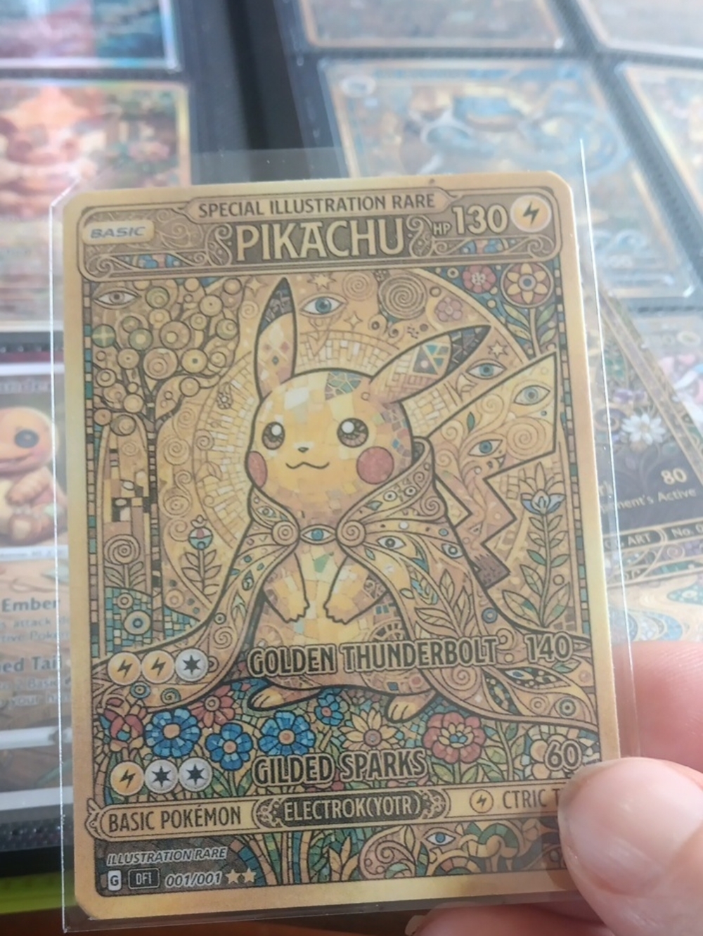 Pikachu Special Illustration Rare Gold Collector Card - Gold